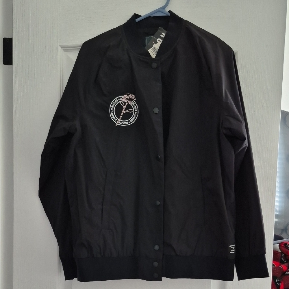 NWT. Roots & Shawn Mendes Women's Black Spring Jacket with Logo